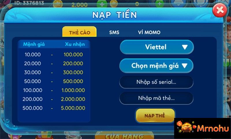 Cơ chế nạp rút nhanh chóng, minh bạch