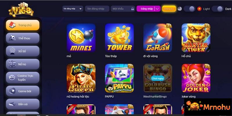 Giao diện tại cổng game được thiết kế đồ họa rất đặc sắc, hình ảnh vô cùng