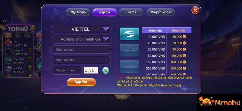 Hướng dẫn nạp tiền chi tiết tại cổng trò chơi cho người mới